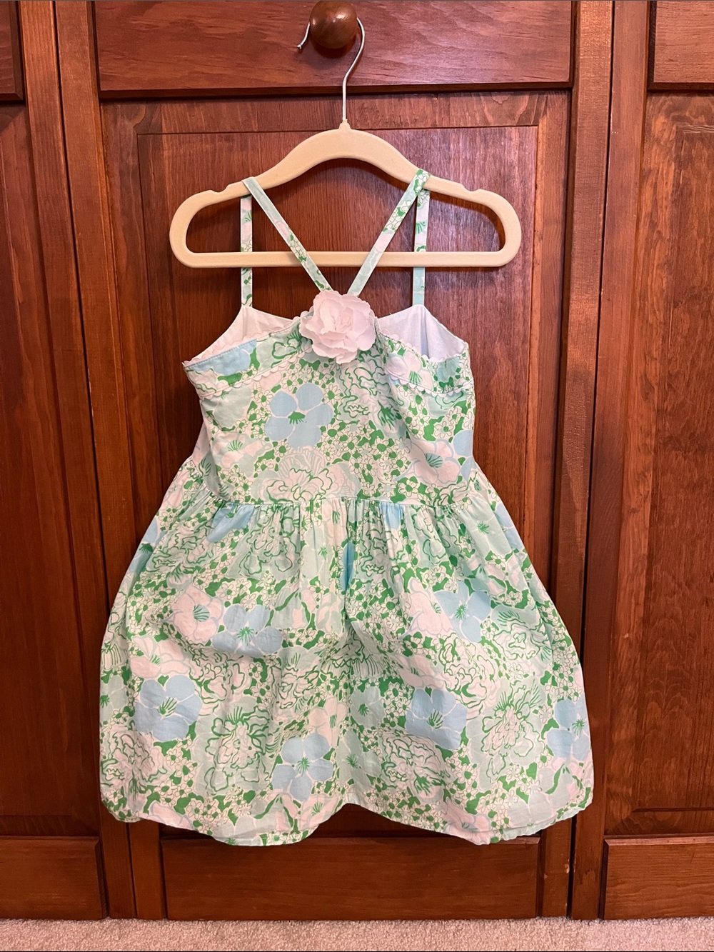 Lilly Pulitzer x Janie and Jack Mint, Blue & White Floral Sundress with Rosette